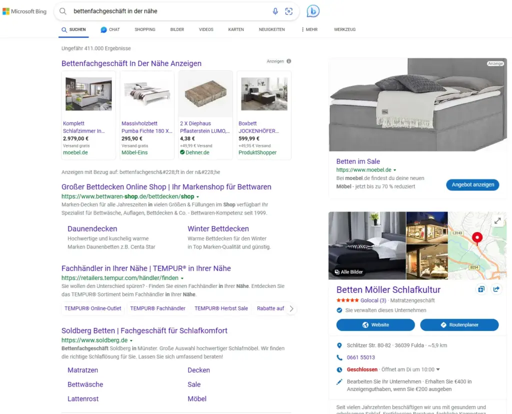 Suche in bing per Desktop